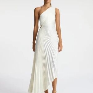 A.L.C Delfina Ivory Pleated Dress